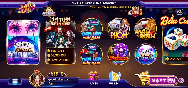 Giới thiệu về cổng game bài RikVIP